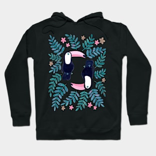 Toucans Pattern - Pink & Teal Hoodie